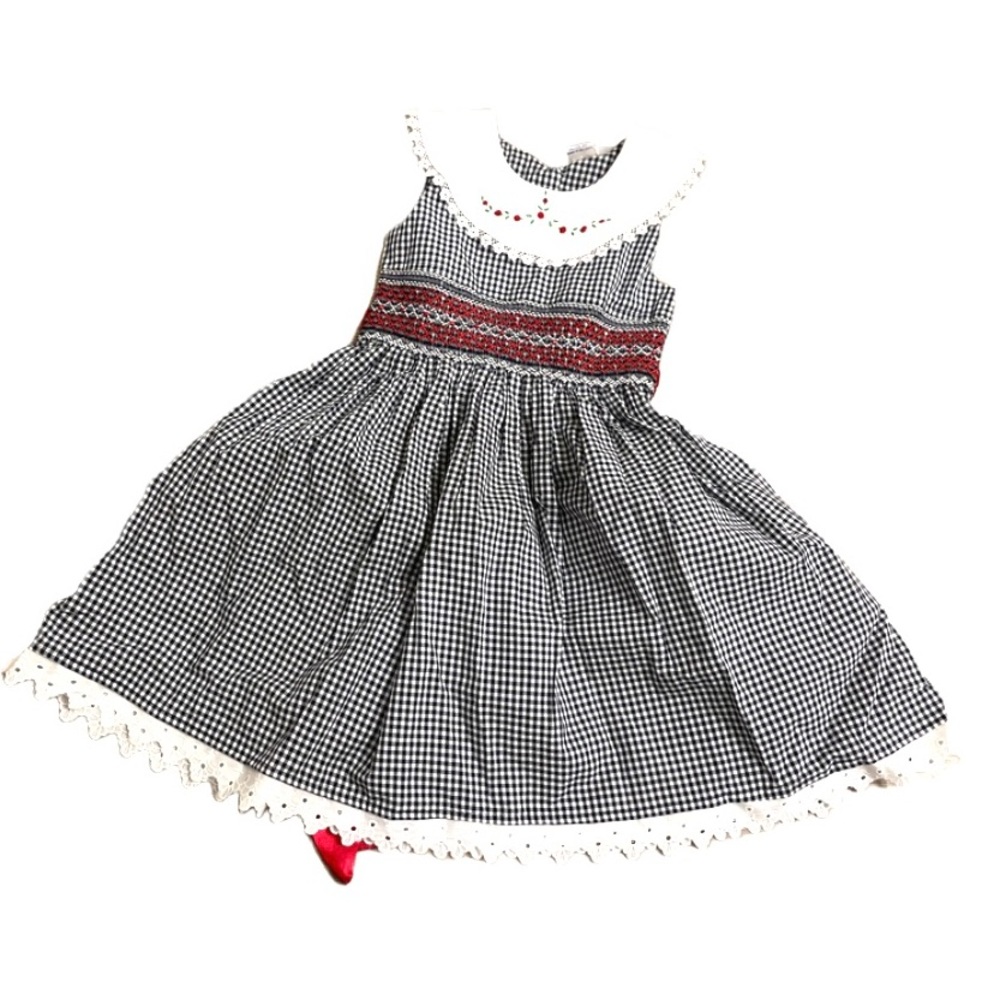 Vintage girls gingham dress 4
